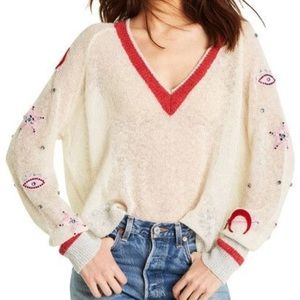 Wildfox Power Icons Quincy Sweater - in Vintage Lace